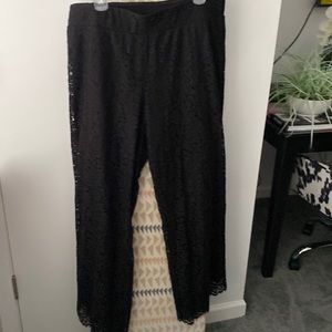 Black lace wide leg pant, 42” in length